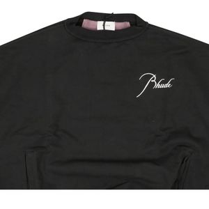 RhudeWashed Black & Purple Cotton Panel Crewneck Sweatshirt